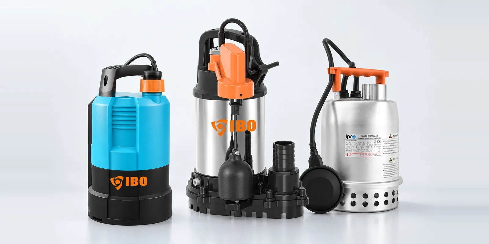 Drenažiniai siurbliai IBO IPC, IBO FLOW LOW INOX ir IPRO QBO
